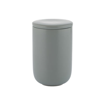 2Pcs Classic Grey Cylindrical Stoneware Storage Container