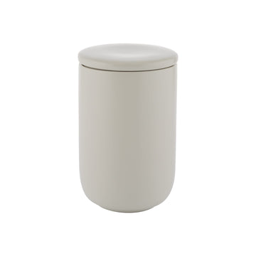 2Pcs Cream Cylindrical Stoneware Storage Container