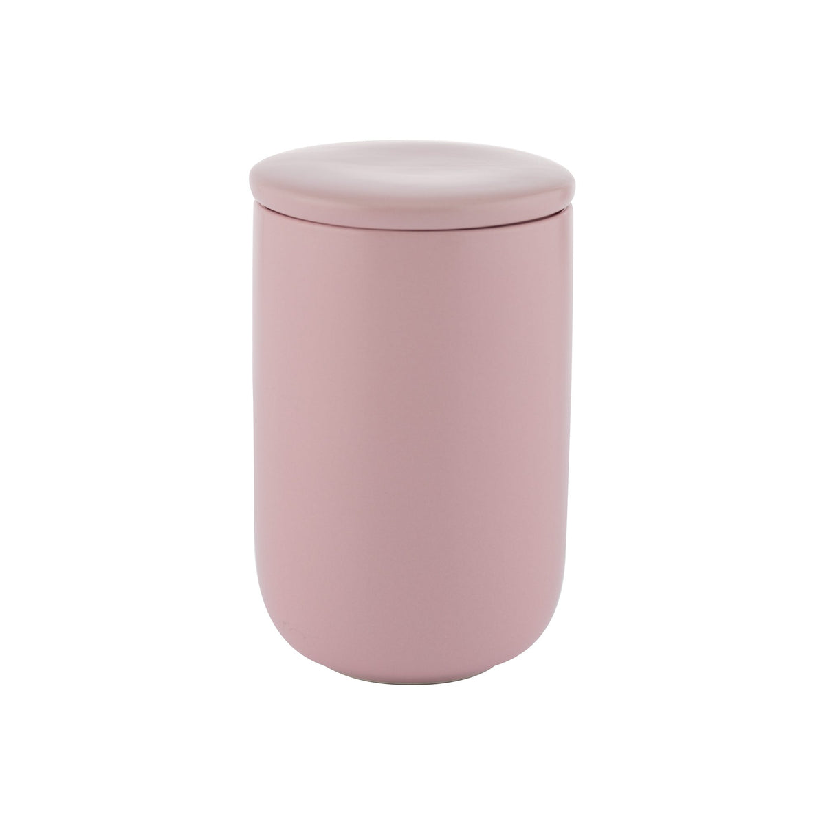 Classic Pink Storage Container Stoneware Cylindrical Tea Jar