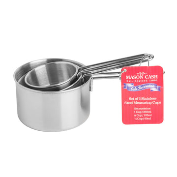 Set of 3 Mason Cash Stainless Steel Measuring Cups
