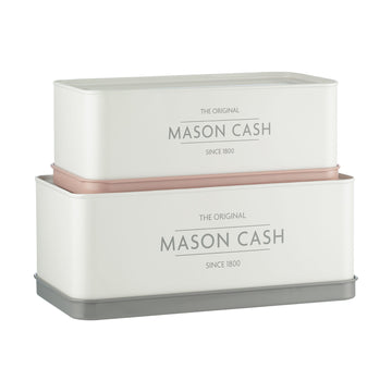 Set Of 2 Mason Cash Rectangular Cake Storage Jars