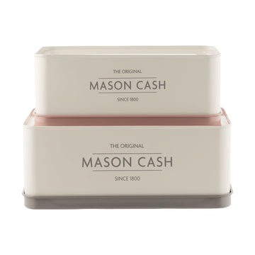 Set Of 2 Mason Cash Rectangular Cake Storage Jars