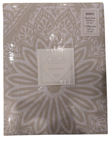 Geometric Floral Duvet Cover 100% Cotton Quilt Double