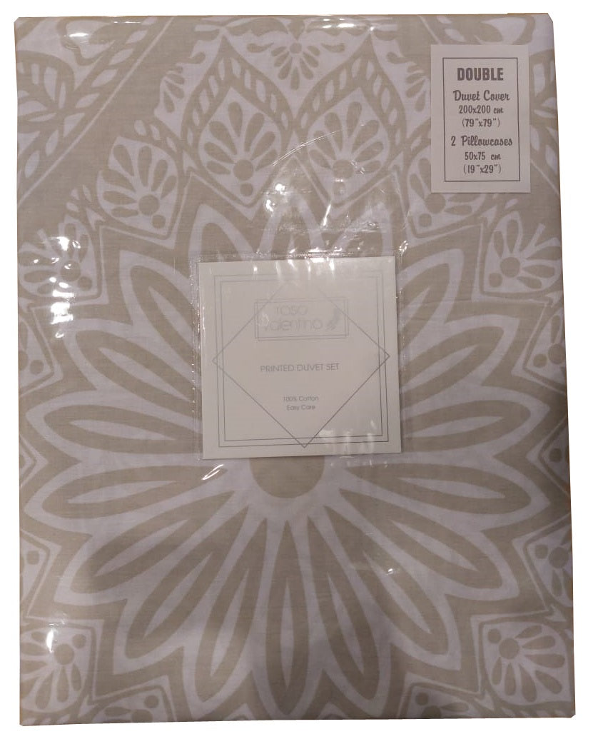 Geometric Floral Duvet Cover 100% Cotton Quilt King
