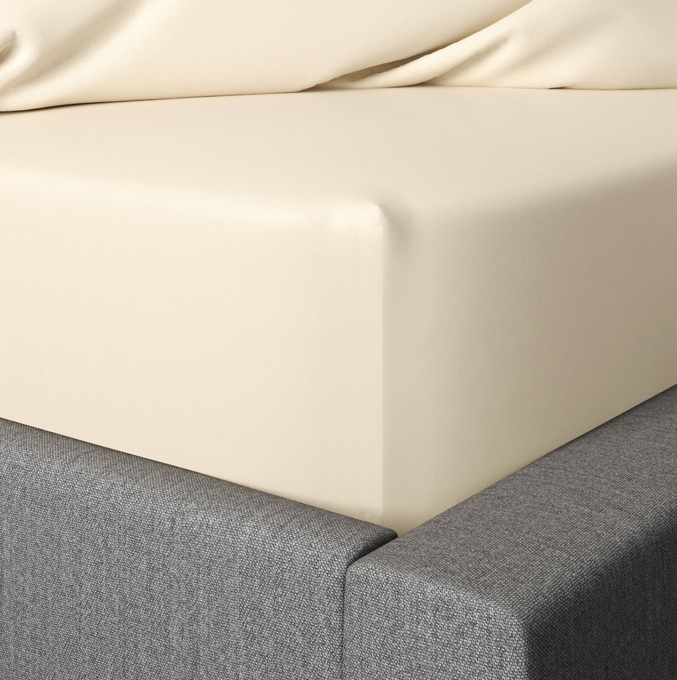 Cotton 200 Thread Count Percale Fitted Sheet, Single, Cream