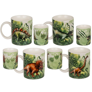 300ml New Bone China Mug Green Dinosaur