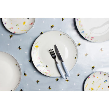 Floral Bees Design Dining Kitchen Tablecloth Wipe Clean