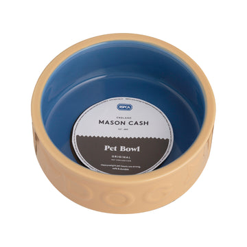 Mason Cash 18 Stoneware Cane and Blue Water Bowl Pet Feeding