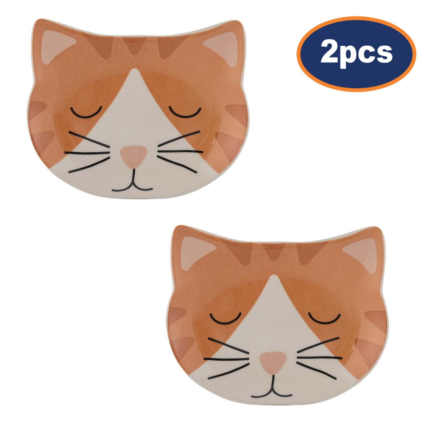 2Pcs Mason Cash 16cm Ginger Cat Pet Bowl