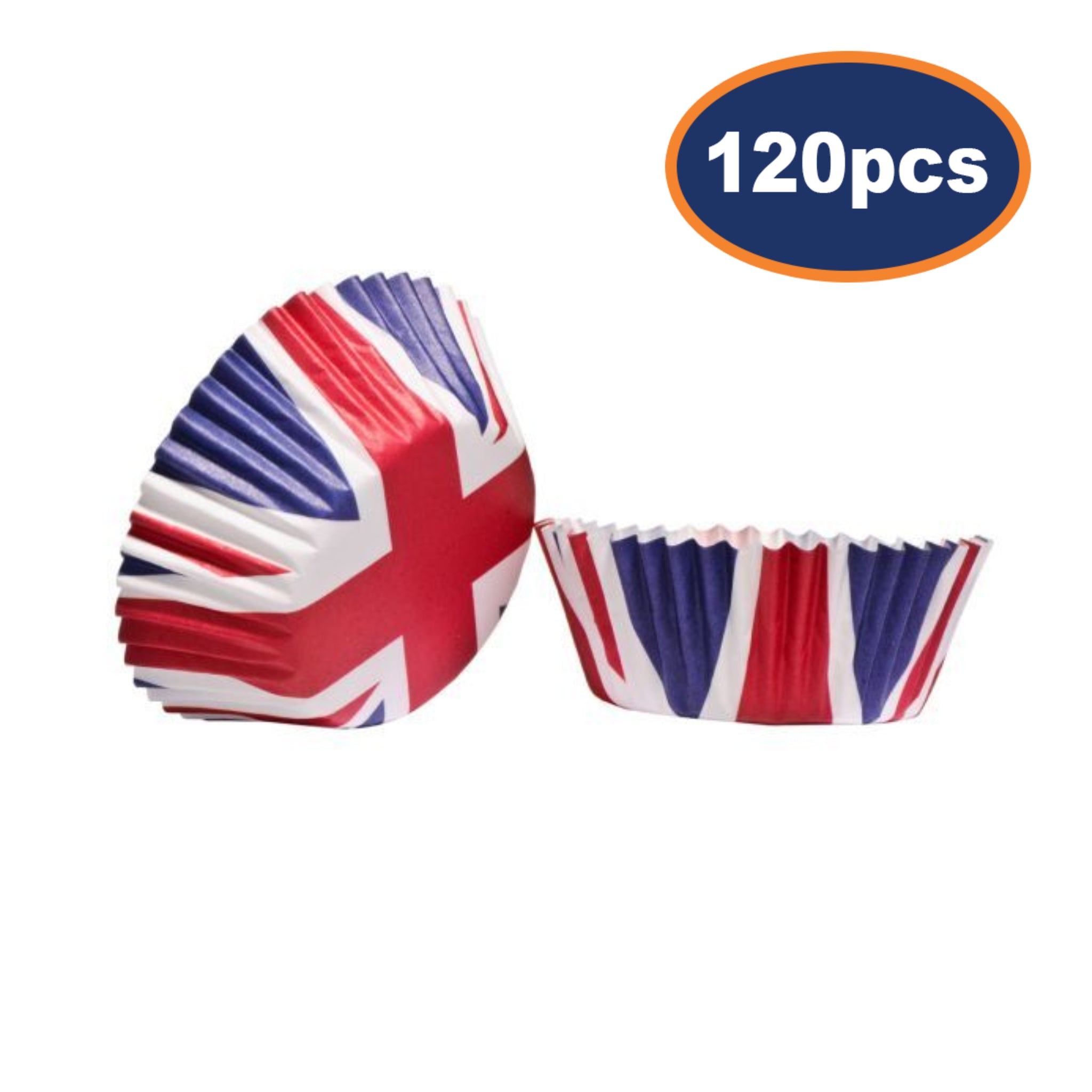 120pc Union Jack Medium Cupcake Greaseproof Cups