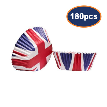 180pc Union Jack Medium Cupcake Greaseproof Cups