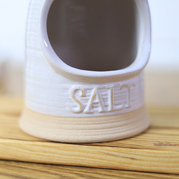 Stoneware Salt Pig Dispenser Cellar Canister Pot Pinch Kitchen Natural Design
