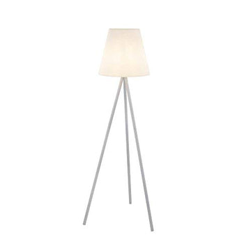 LED Outdoor Tripod Floor Lamp White White Pc Tapered Shade