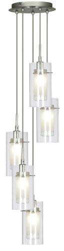 Duo I 5 Lights Chrome & Double Glass Pendant Light