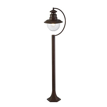 Station 110cm Brown Metal & Glass IP44 Outdoor Post