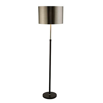 Black & Chrome Floor Lamp Brushed Black Chrome Shade