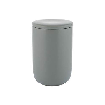 Classic Grey Cylindrical Stoneware Storage Container