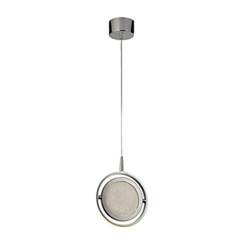 Gyroscope LED Ring Chrome Crystal Sand Pendant