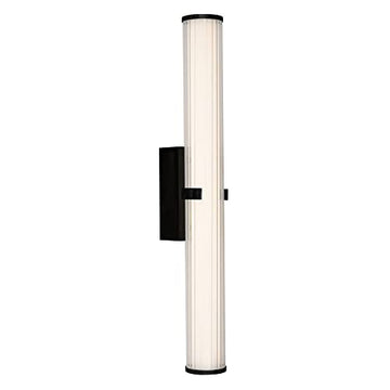 Clamp LED Black Metal & Opal Shade IP44 Wall Light