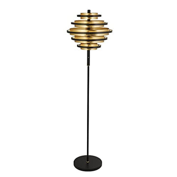 Hive 5 Light LED Black & Gold Leaf Floor Lamp