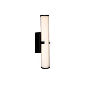 Clamp 18W LED Black & Opal Glass Bathroom Wall Light