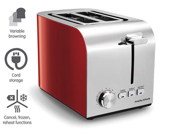 Morphy Richards Equip Red Stainless Steel 2 Slice Toaster
