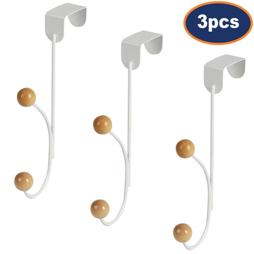 3Pcs Cream Over The Door Dual Hook