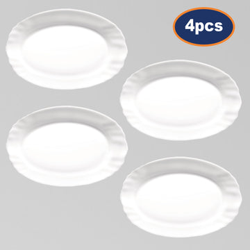 4Pcs Bormioli Rocco 22cm Oval Glass Serving Plate