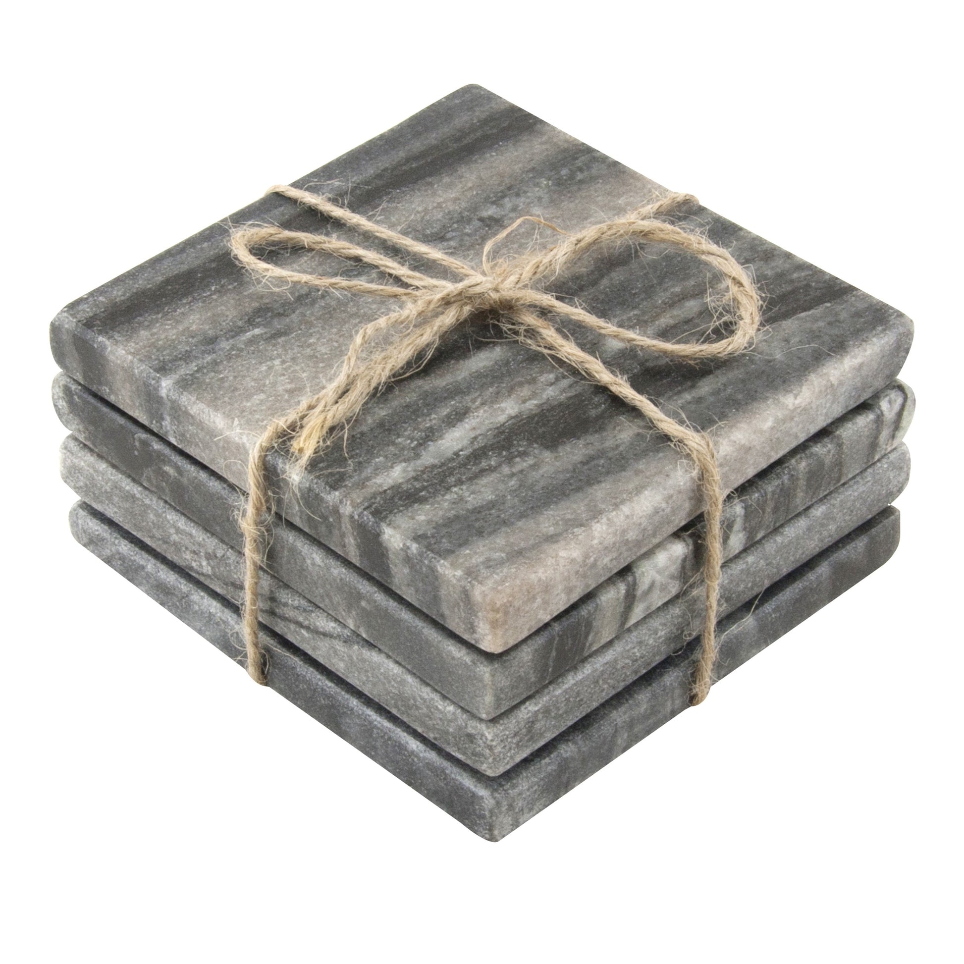 4Pcs Black Marble Square Coasters