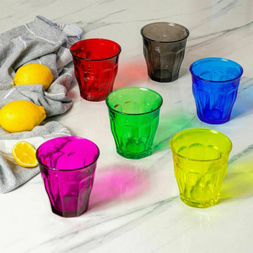 Set Of 6 Duralex 250ml Multicoloured Glass Tumblers