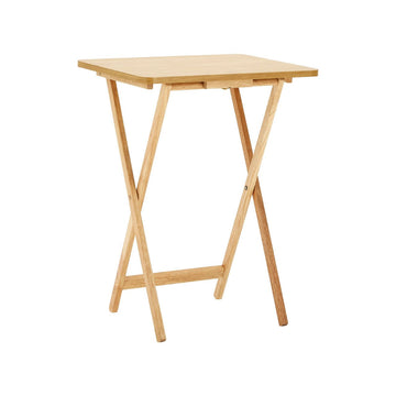 65cm Top Snack Side Folding Tables Veneer Wood