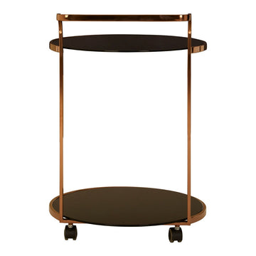 Ackley 2 Tier Gold Finish Drinks Trolley