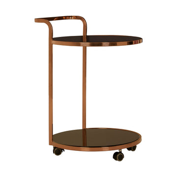 Ackley 2 Tier Gold Finish Drinks Trolley