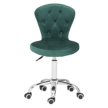 Green Velvet Buttoned Home Office Chair