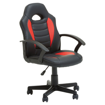 Black and Red PU Home Office Chair