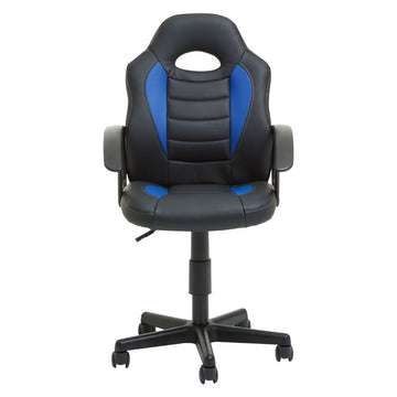Black and Blue PU Home Office Chair