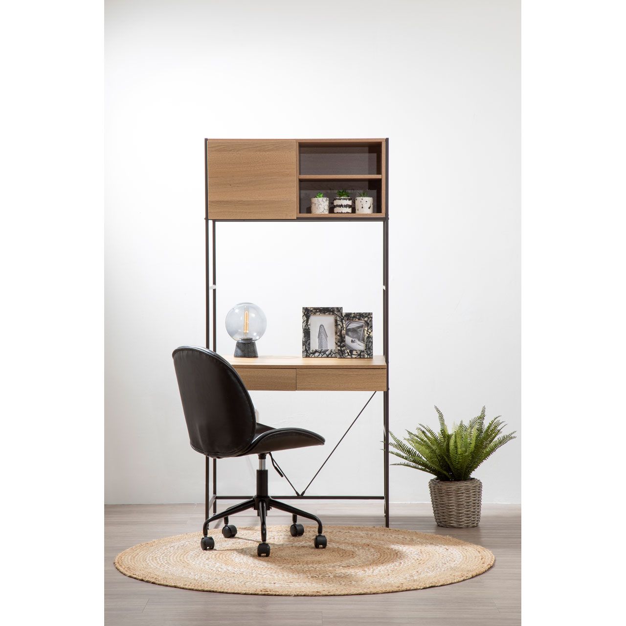Clinton Black Leather Home Office Chair