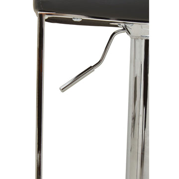 2 Pieces Baina Dark Grey and Chrome Square Base Bar Stool