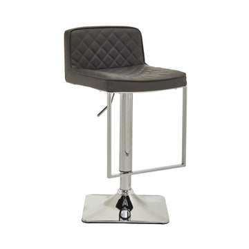 2 Pieces Baina Dark Grey and Chrome Square Base Bar Stool