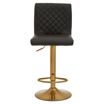 2 Pieces Baina Black Gold Bar Stool With Round Base