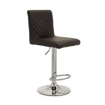 2 Pieces Baina Black Chrome Bar Stool With Round Base