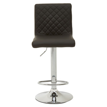 2 Pieces Baina Black Chrome Bar Stool With Round Base