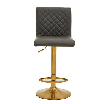 2 Pieces Baina Dark Grey Gold Bar Stool With Round Base