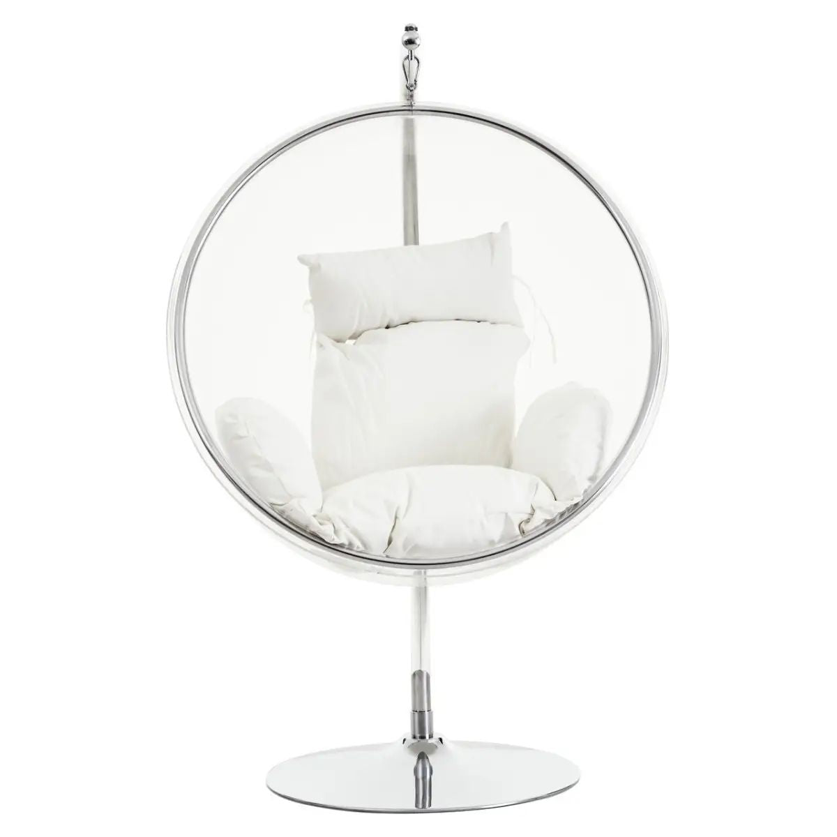 Clear egg discount chair with stand