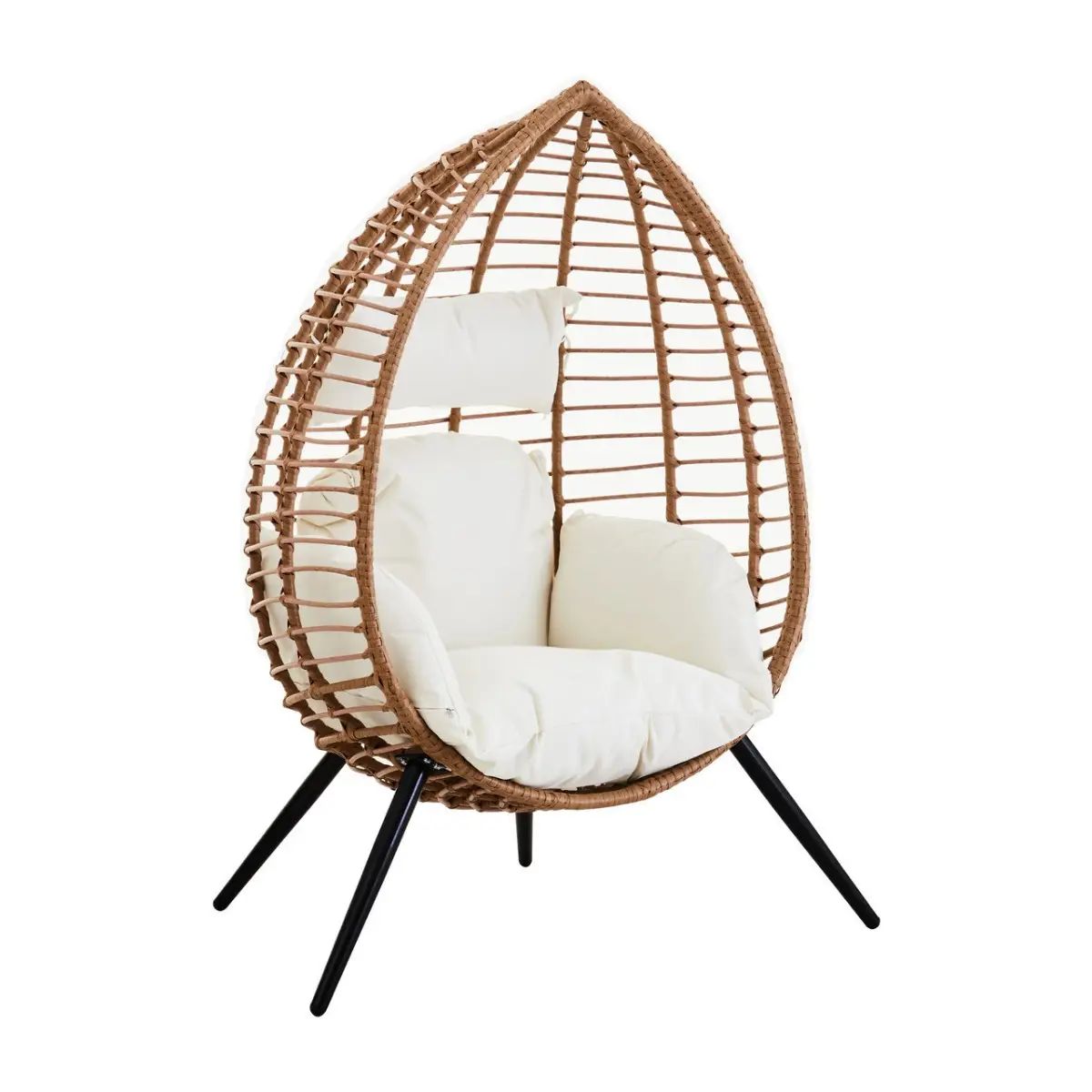 Natural Rattan Effect Egg Chair