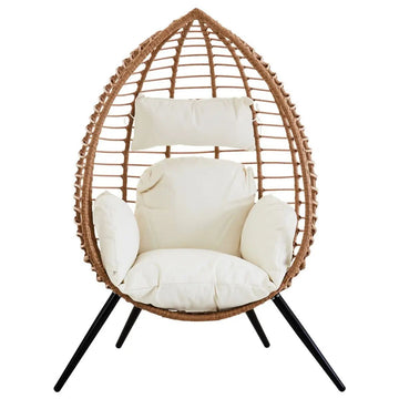 Natural Rattan Effect Egg Chair