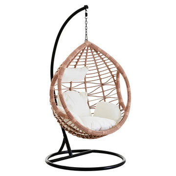 Natural Rattan Effect Hanging Egg Chair