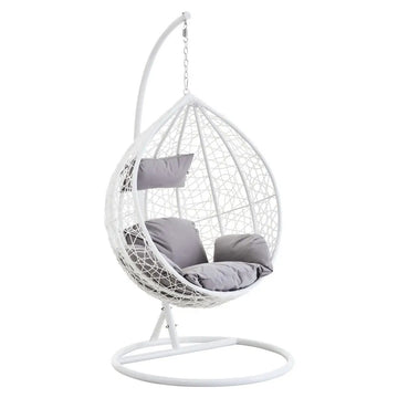 White Rattan Hanging Egg Chair