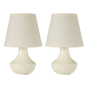Orbo Set Of Two Cream Ceramic Table Lamps