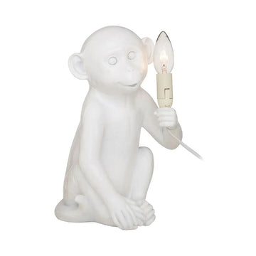 Roho White Finish Monkey Lamp